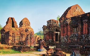 The red-brick towers and sanctuaries at My Son, Vietnam